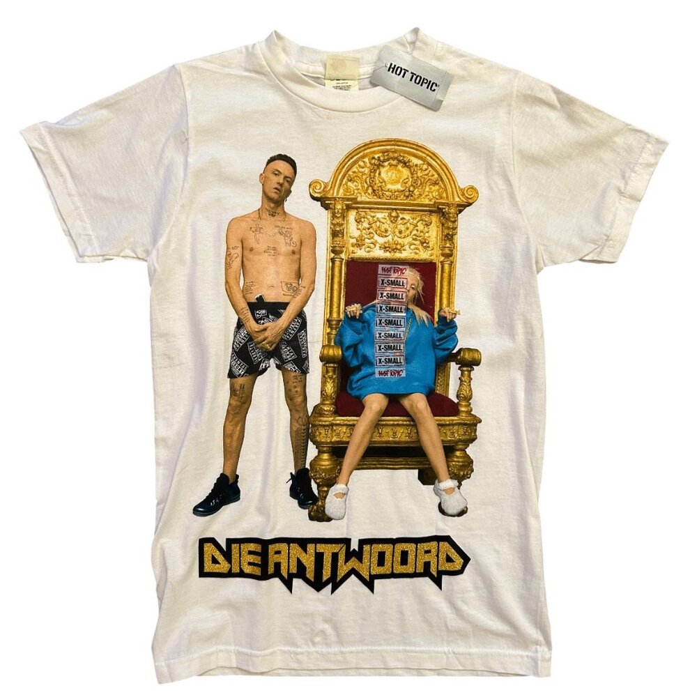 Die Antwoord Concert T-Shirt Yolandi Visser Ninja XS Gold Glitter Zef Y2K
